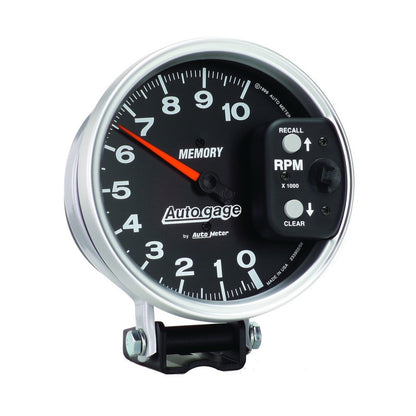 Autometer 5 inch 10,000 RPM w/ Peak Memory Pedestal Tachometer Auto Gage - Black 233902