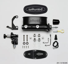 Load image into Gallery viewer, Wilwood HV Tandem M/C Kit w L/H Bracket &amp; Prop Valve - 15/16in Bore Black-W/Push. - Early Mustang