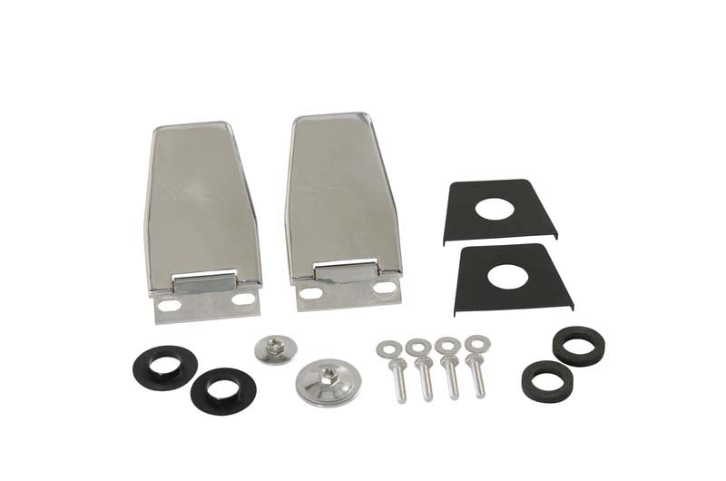 Kentrol 87-06 Jeep Wrangler TJ/YJ Hardtop Liftgate Hinge Pair - Polished Silver - eliteracefab.com