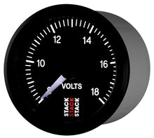 Load image into Gallery viewer, Autometer Stack 52mm 8-18V Pro Stepper Motor Battery Voltage Gauge - Black