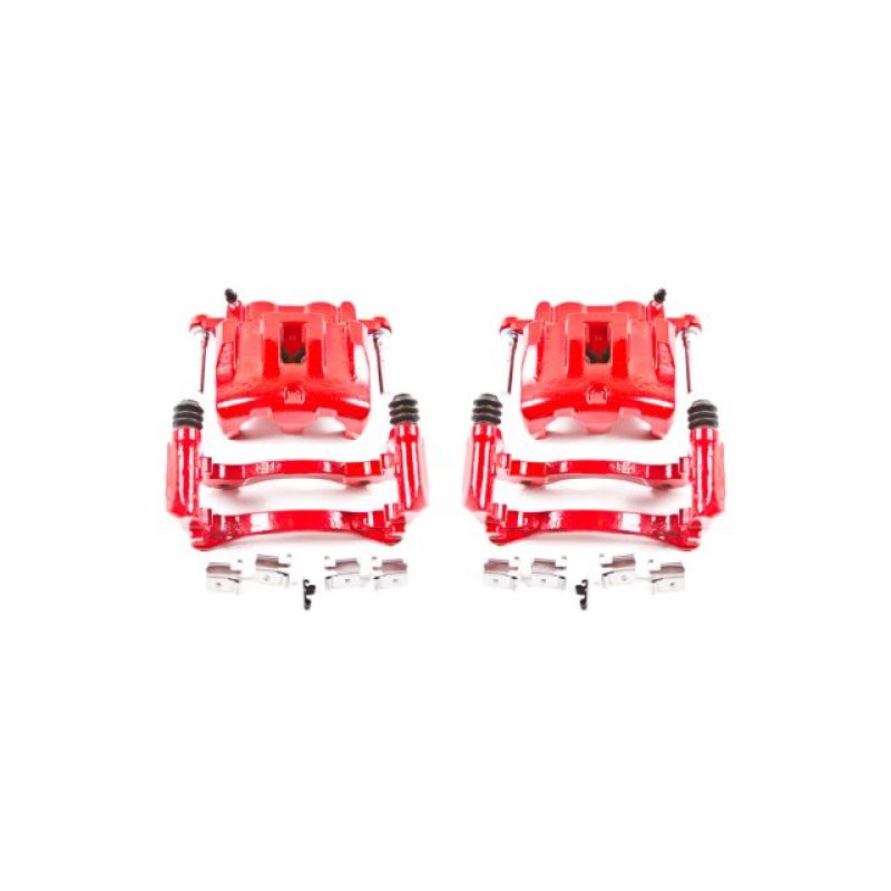 Power Stop 99-04 Jeep Grand Cherokee Front Red Calipers w/Brackets - Pair - eliteracefab.com