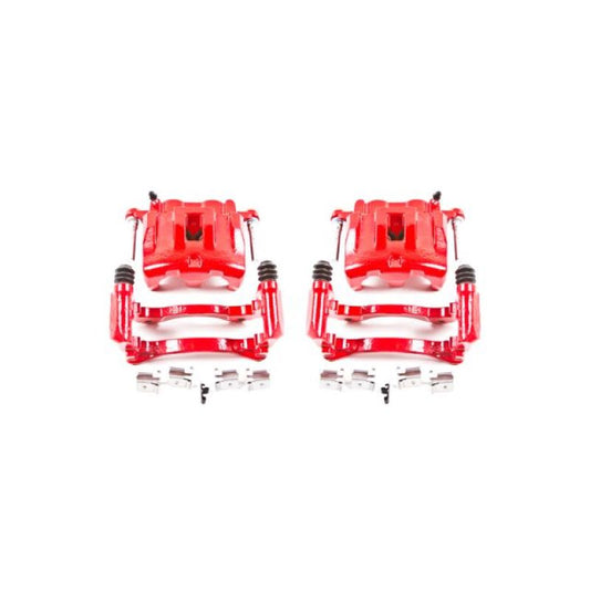 Power Stop 99-04 Jeep Grand Cherokee Front Red Calipers w/Brackets - Pair - eliteracefab.com