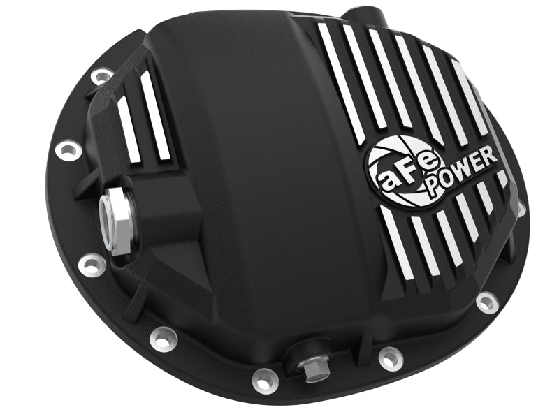 aFe Power Pro Series AAM 9.5/9.76 Rear Diff Cover Black w/Mach Fins 14-19 GM Silverado/Sierra 1500 - eliteracefab.com