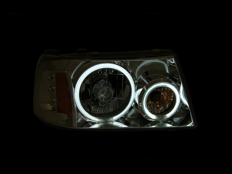 ANZO USA Ford Ranger Projector Headlights W/ Halo Chrome Ccfl 1 Pc; 2001-2011 - eliteracefab.com