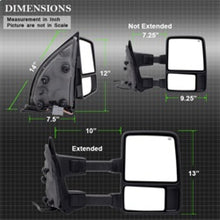 Load image into Gallery viewer, Xtune Pair G2 Ford Superduty 99-07 Heated Amber Signal Telescoping Mirrors MIR-FDSD99S-G2-PW-AM-SET - eliteracefab.com