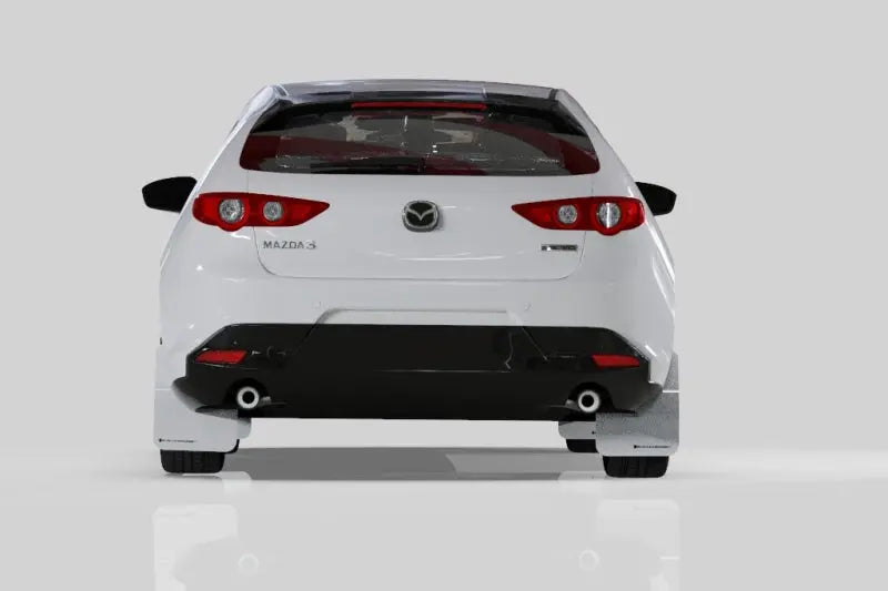 Rally Armor 19-22 Mazda3 GT Sport Hatch White UR Mud Flap w/ Black Logo Rally Armor