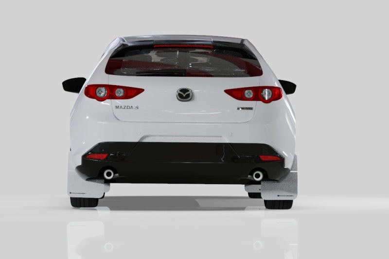 Rally Armor 2019+ Mazda3 GT Sport Hatch UR Red Mud Flap w/ White Logo - eliteracefab.com