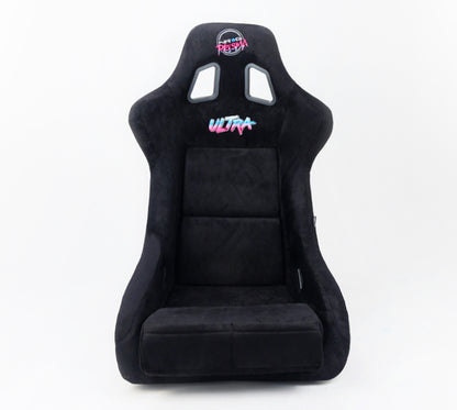 NRG FRP Bucket Seat ULTRA Edition - Large (Black Alcantara/Gold Glitter Back) - FRP-302BK-ULTRA