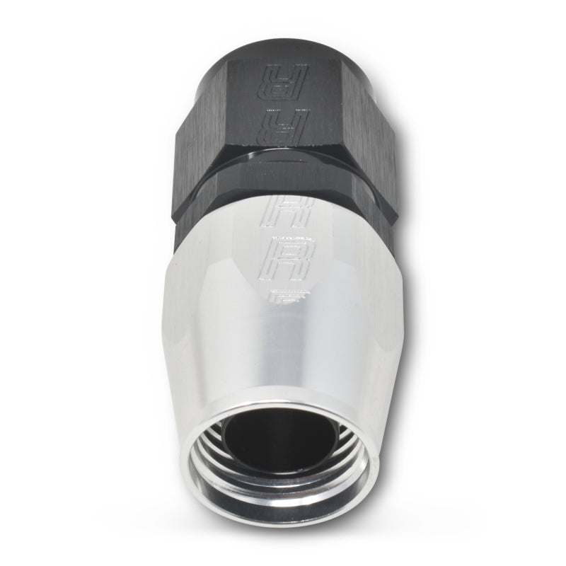 Russell Performance -4 AN Black/Silver Straight Full Flow Hose End