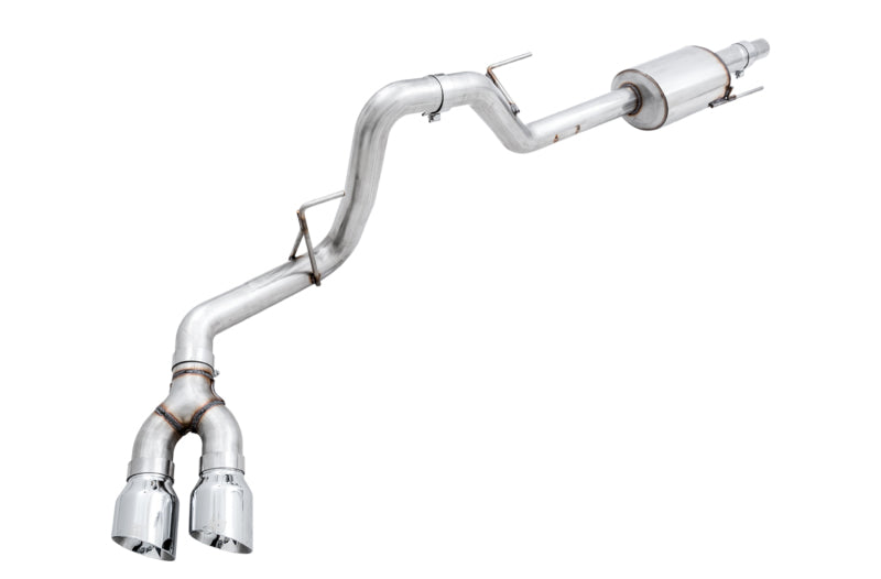AWE Tuning 2015+ Ford F-150 0FG Single Exit Performance Exhaust System w/4.5in Chrome Silver Tips AWE Tuning