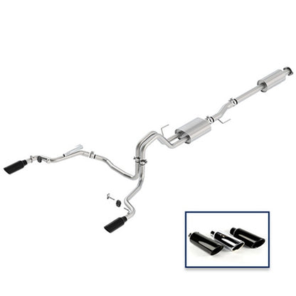 Ford Racing 15-18 F-150 5.0L Cat-Back Sport Exhaust System - Rear Exit Black Chrome Tips Ford Racing