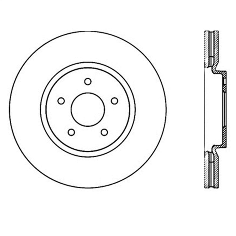 STOPTECH INFINITI G37 / NISSAN 370Z SPORTSTOP SLOTTED & DRILLED FRONT RIGHT ROTOR, 127.42100R - eliteracefab.com