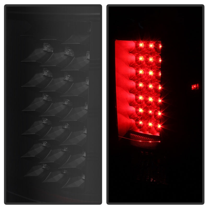 Xtune Chevy Silverado 07-13 LED Tail Lights Black Smoke ALT-JH-CS07-LED-BKSM - eliteracefab.com