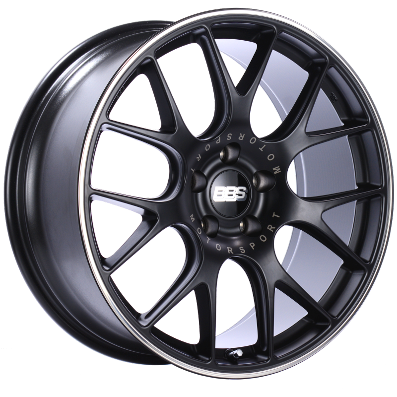 BBS CH-R 20x9 5x112 ET25 Satin Black Polished Rim Protector Wheel -82mm PFS/Clip Required CH102BPO