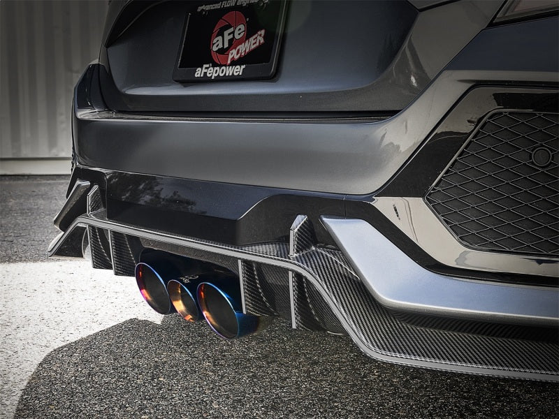 aFe Takeda 3in 304 SS Cat-Back Exhaust w/ Blue Flame Tips 2017+ Honda Civic Type R I4 2.0L (t) - eliteracefab.com