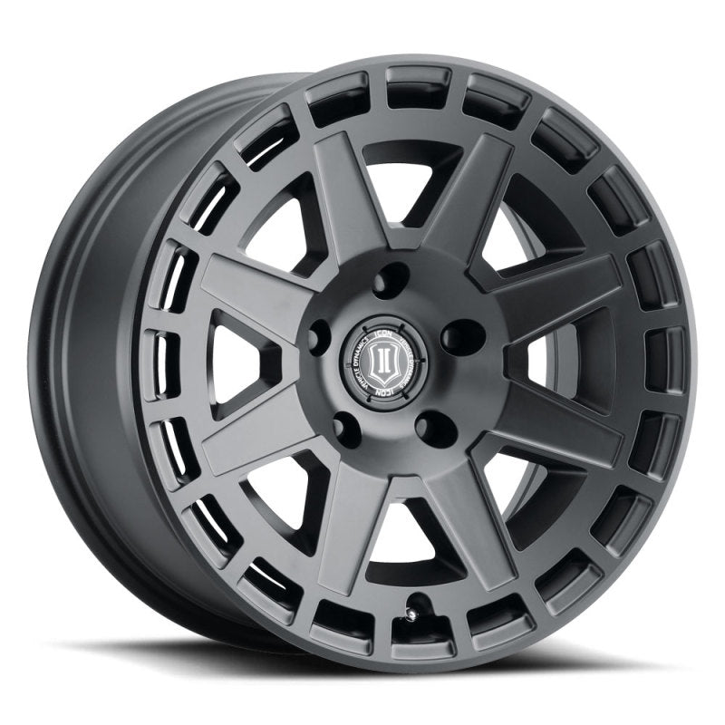 ICON Alloys Compass 17x8.5 6x5.5 0mm 4.75" Backspacing Satin Black Wheel - 3217858347SB