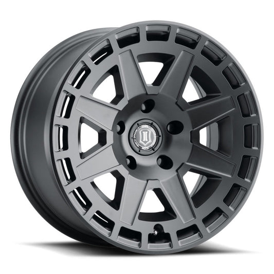 ICON Alloys Compass 17x8.5 6x5.5 0mm 4.75" Backspacing Satin Black Wheel - 3217858347SB