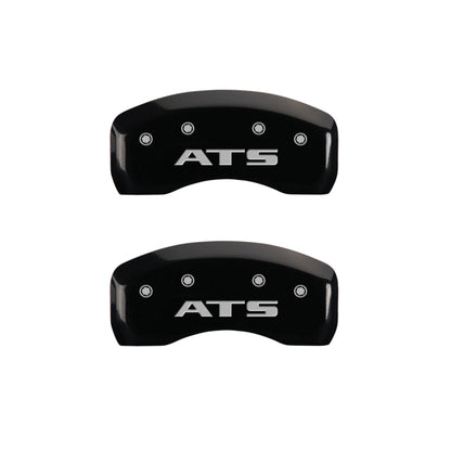 MGP 4 Caliper Covers Engraved Front Cadillac Engraved Rear ATS Black finish silver ch MGP