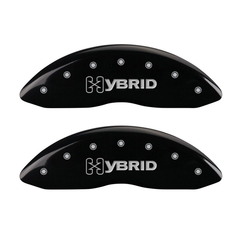 MGP 4 Caliper Covers Engraved Front & Rear GM Style/Hybrid Black finish silver ch MGP