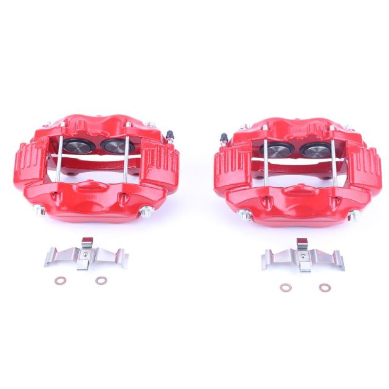 Power Stop 05-10 Chrysler 300 Front Red Calipers w/o Brackets - Pair - eliteracefab.com