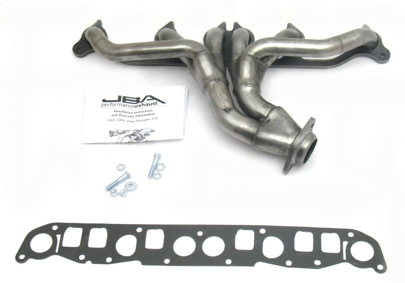 JBA 1526S | 91-99 JEEP 4.0L 1-1/2IN PRIMARY RAW 409SS CAT4WARD HEADER; 1991-1999 - eliteracefab.com