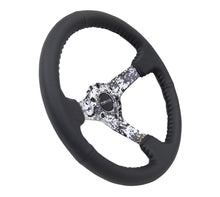 Load image into Gallery viewer, NRG Reinforced Sport Steering Wheel 350mm 3 Inch Deep Hydro Dipped Digital Camo 5mm spoke Black Leather Black Baseball Stitching - eliteracefab.com