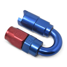 Load image into Gallery viewer, Russell Performance 5/16in SAE Quick Disc Female to -6 Hose Red/Blue 180 Degree Hose End