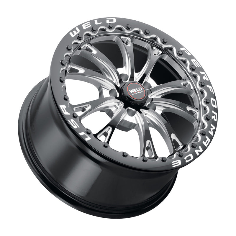 Weld S908 18X10 Belmont Drag Beadlock 5X120 ET45 BS7.25 Gloss Black MIL Dia 78.1