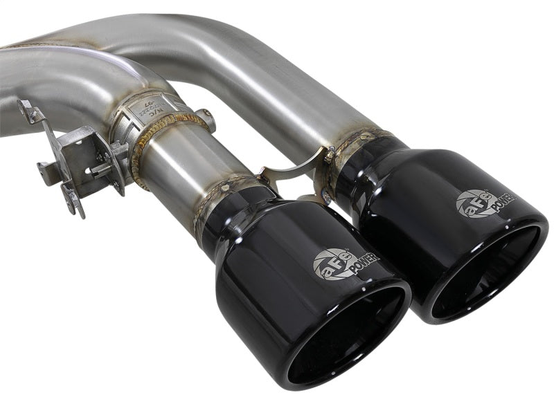 aFe MACH Force-Xp 3.5in. 304 SS C/B Exhaust w/o Muffler 15-18 BMW X5 M V8-4.4L (tt) - Black Tip aFe