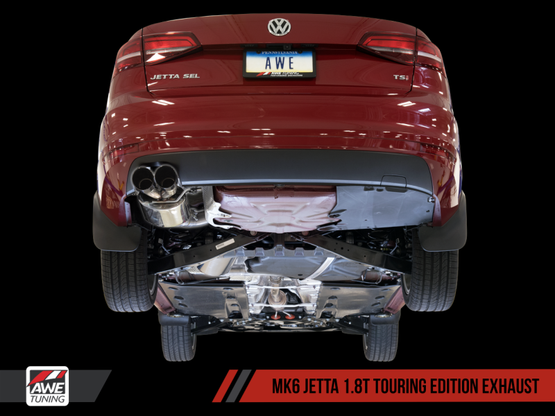 AWE Tuning Mk6 GLI 2.0T - Mk6 Jetta 1.8T Touring Edition Exhaust - Polished Silver Tips - eliteracefab.com