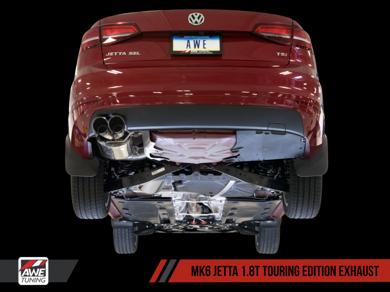 AWE Tuning Mk6 GLI 2.0T - Mk6 Jetta 1.8T Touring Edition Exhaust - Diamond Black Tips - eliteracefab.com