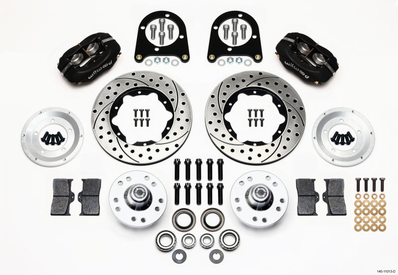 Wilwood Forged Dynalite Front Kit 11.00in Drilled 37-48 Ford Psgr. Car Spindle Wilwood