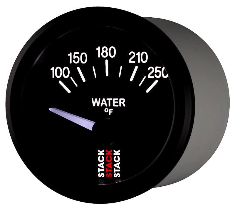 Autometer Stack 52mm 100-250 Deg F 1/8in NPTF Electric Water Temp Gauge - Black ST3208