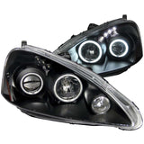 ANZO USA Acura Rsx Projector Headlights W/ Halo Black; 2005-2006