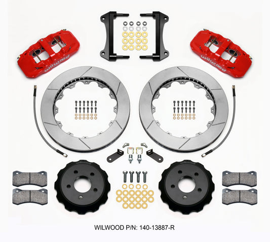 Wilwood AERO6 Front Hat Kit 15.00 Red 2015-Up Mustang w/Lines Wilwood