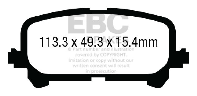 EBC 14+ Acura MDX 3.5 Yellowstuff Rear Brake Pads - eliteracefab.com