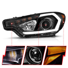 Load image into Gallery viewer, ANZO 2014-2016 Kia Forte Projector Headlights w/ Light Bar Black Housing w/ DRL