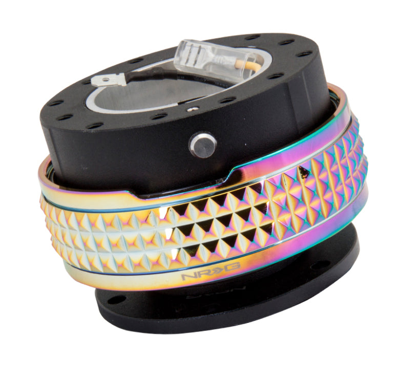 NRG Quick Release Kit - Pyramid Edition - Black Body / Neochrome Pyramid Ring - eliteracefab.com