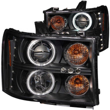 Load image into Gallery viewer, ANZO USA GMC Sierra 1500 Projector Headlights W/ Halo Black; 2007-2013 - eliteracefab.com