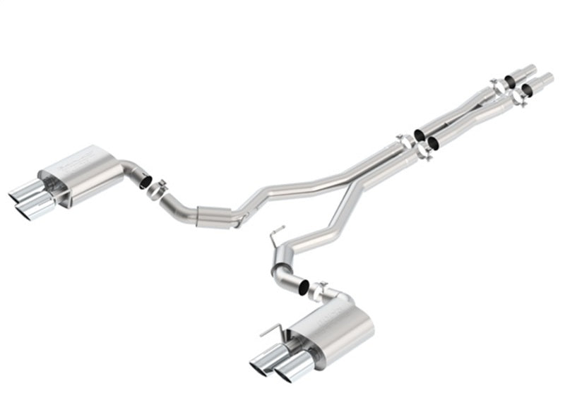 Borla 2018 Ford Mustang GT 5.0L AT/MT (w/o Valves) S-Type 3in Cat-Back Exhaust w/Polished Tips - eliteracefab.com