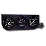 AutoMeter GAUGE CONSOLE; OILP/WTMP/VOLT; 2in.; 100PSI/280deg.F/18V; MECH BLK DIAL; BLK BZL