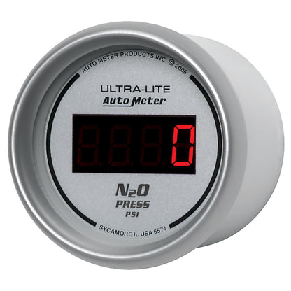 Autometer Ultra-Lite 2-1/16in 1600 PSI Digital Nitrous Pressure Gauge - Silver 6574