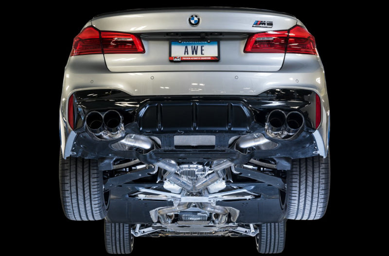 AWE Tuning 18-19 BMW M5 (F90) 4.4T AWD SwitchPath Cat-back Exhaust - Chrome Silver Tips AWE Tuning
