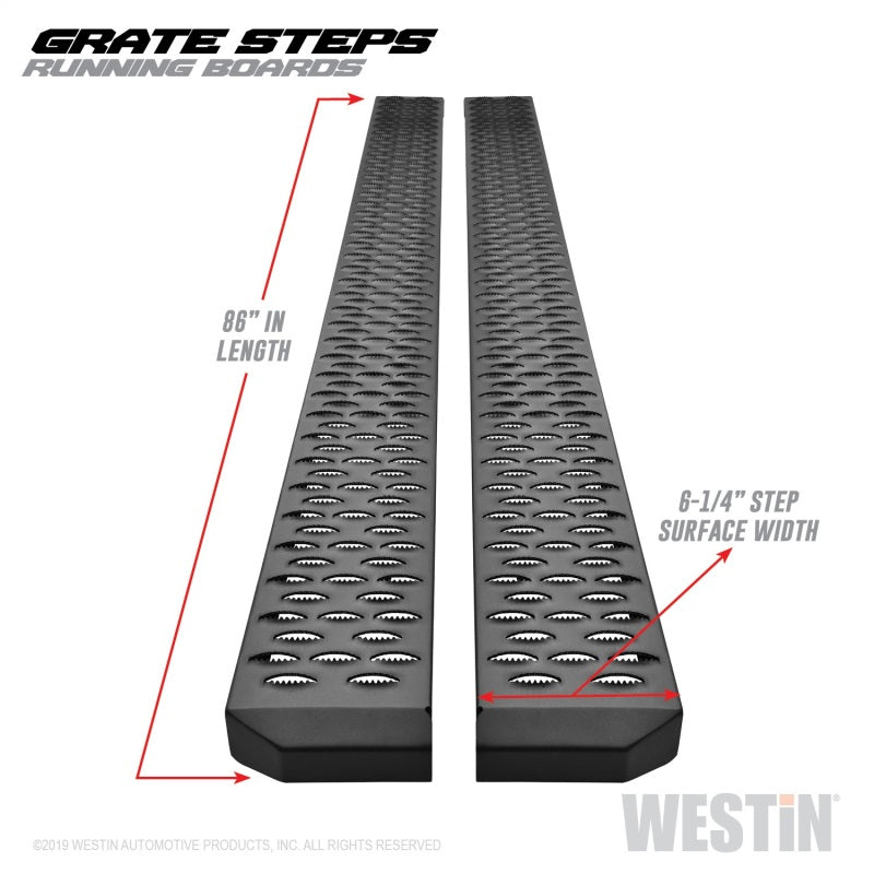 Westin Grate Steps Running Boards 86 in - Textured Black - eliteracefab.com