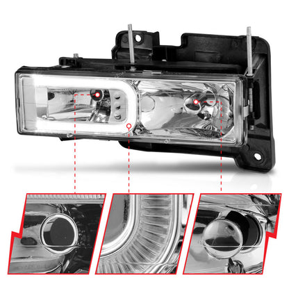 ANZO 1999-2000 Cadillac Escalade Crystal Headlights ANZO