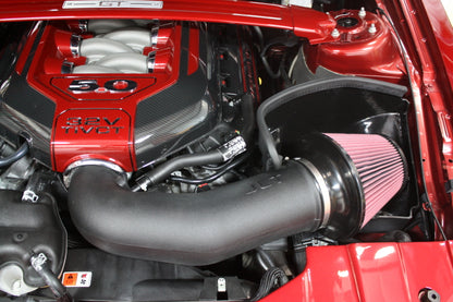 JLT 11-14 Ford Mustang GT Series 2 Black Textured Cold Air Intake Kit w/Red Filter - Tune Req - eliteracefab.com