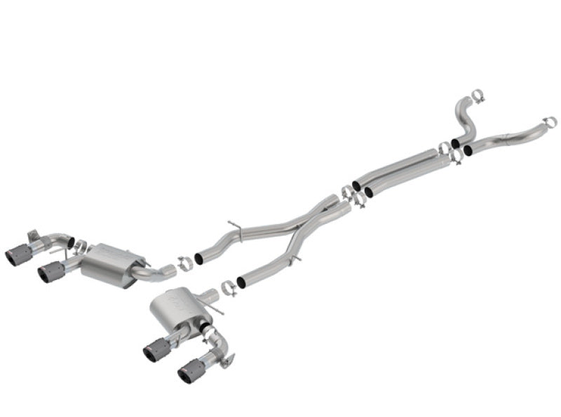 Borla 17-18 Chevrolet Camaro ZL1 6.2L V8 S Type Catback Exhaust w/ Dual Mode Valves CF Black Anod - eliteracefab.com