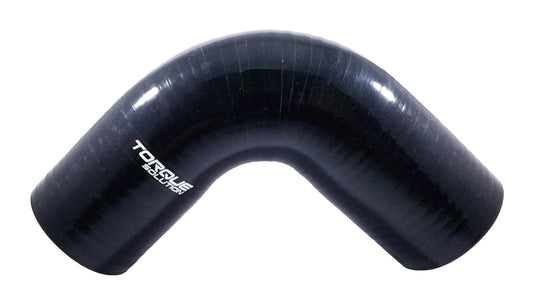 Torque Solution 90 Degree Silicone Hose Elbow for 3" Black Universal - TS-CPLR-90D3BK