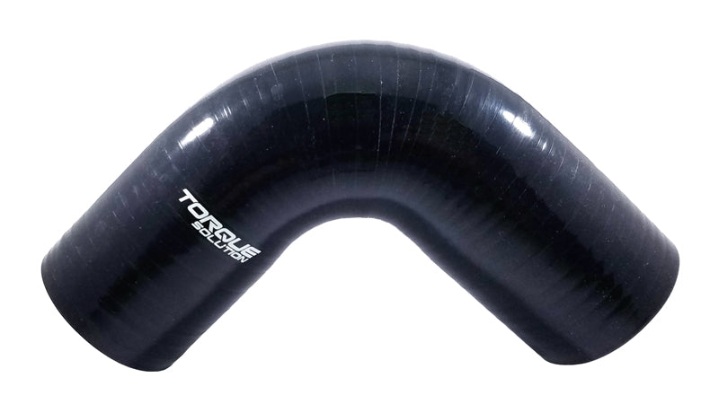 Torque Solution 90 Degree Silicone Elbow: 2.5 inch Black Universal - eliteracefab.com