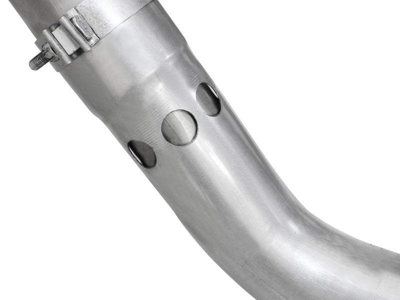 aFe Large Bore-HD 4in 409 Stainless Steel DPF-Back Exhaust w/Polished Tips 15-16 Ford Diesel Truck aFe